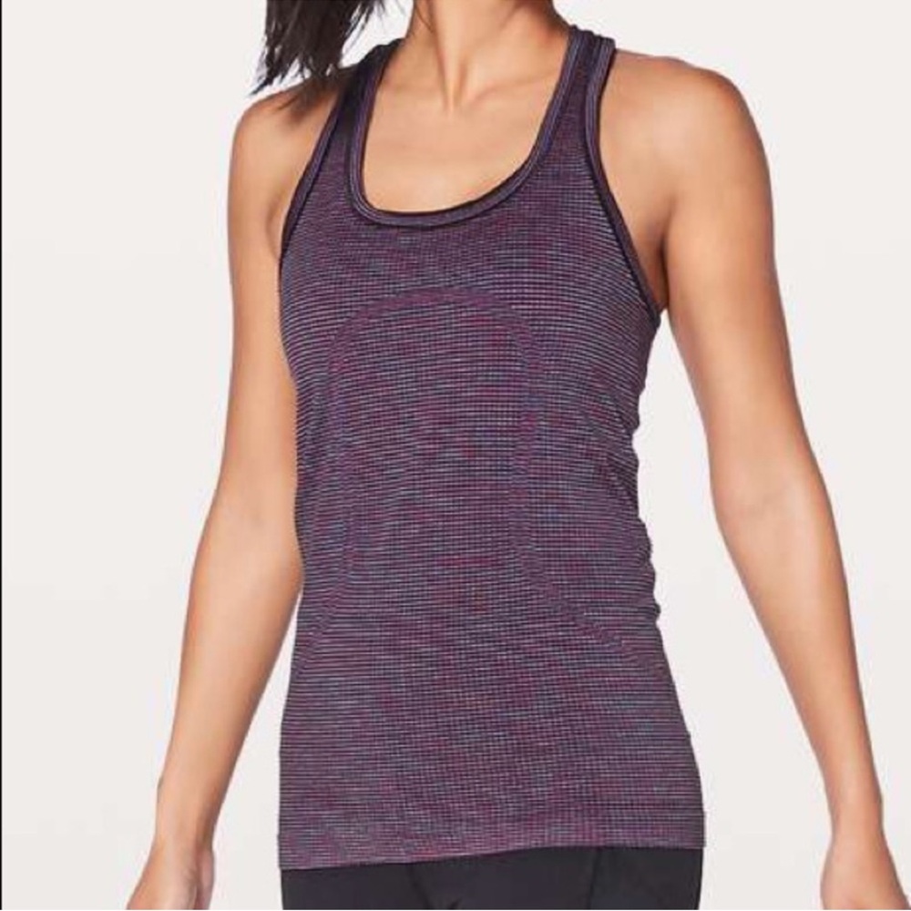 Lululemon Swiftly Tech Racerback Pink Paradise / Black / Lavender / Blue 8 Yoga
